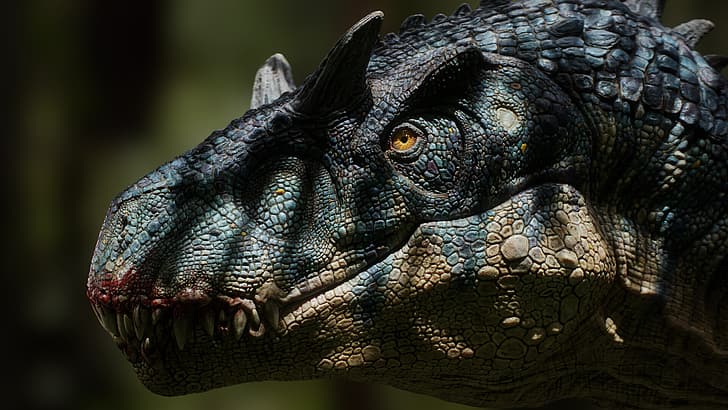 Jared Chávez, CGI, dinosaurios, retrato, Allosaurus, sombra, Fondo de pantalla HD