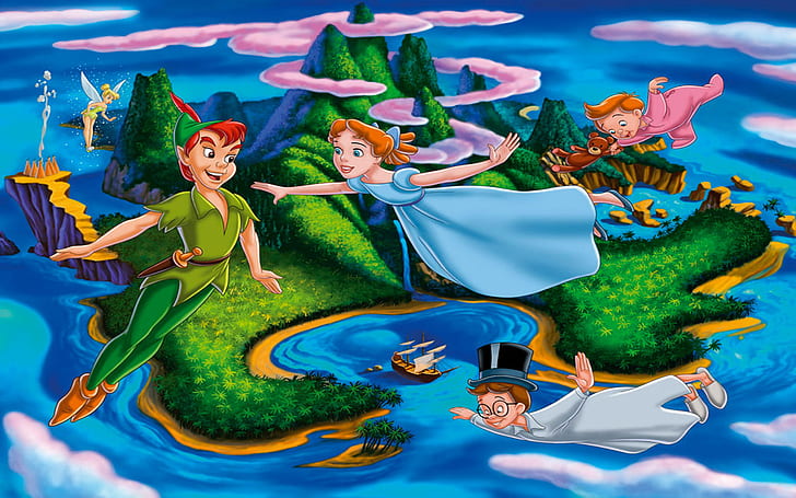 Peter Pan Wendy Sevgilim John Pan Seviyorum Peter Pan Disney Kahramanları Hd Duvar Kağıdı 1920 × 1200, HD masaüstü duvar kağıdı