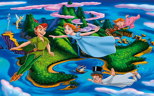 Peter Pan Wendy Sayang John Darling Teman-teman Peter Pan Disney Heroes Hd Wallpaper 1920 × 1200, Wallpaper HD HD wallpaper