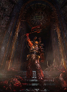 carta da parati uomo guerriero, Warhammer 40.000, Sfondo HD HD wallpaper