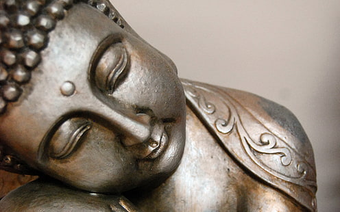 Malutki Budda, posąg Buddy ze srebrnej stali, Bóg, Pan Budda, Budda, Posąg, Pan, Tapety HD HD wallpaper