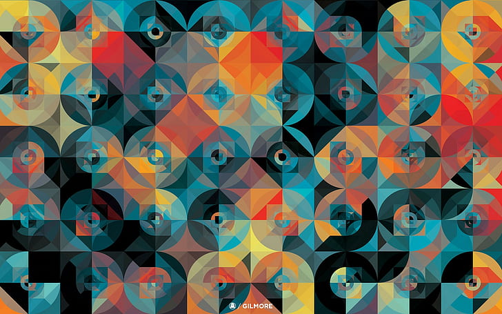 Andy Gilmore, pola, abstrak, penuh warna, Wallpaper HD