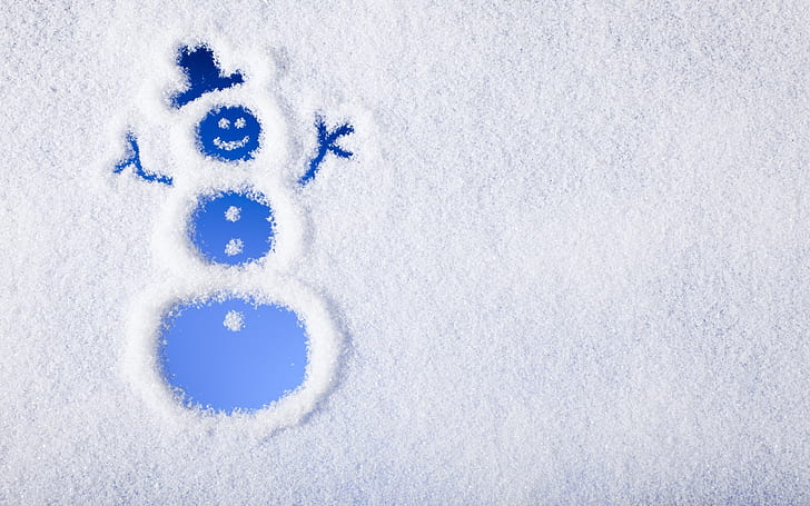 Selamat dan Lucu Snowman, salju, salju lucu, latar belakang, Wallpaper HD