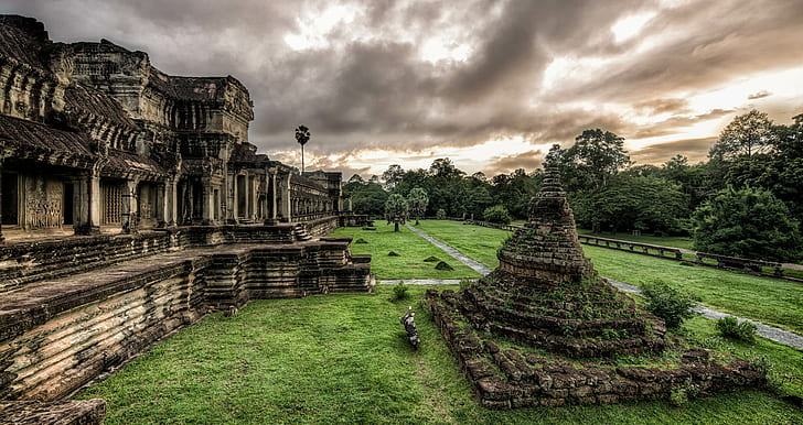 Ангкор-Ват, Камбоджа, индуизм, храм, HD обои