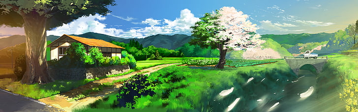 anime, pemandangan, alam, kedamaian, damai, Wallpaper HD