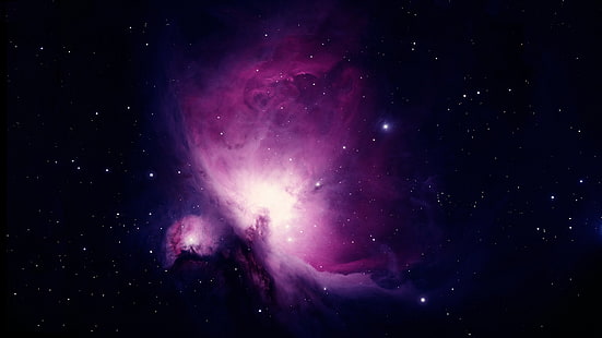 wallpaper nebula ungu dan biru, luar angkasa, nebula, seni luar angkasa, Orion, seni digital, alam semesta, bintang, Wallpaper HD HD wallpaper