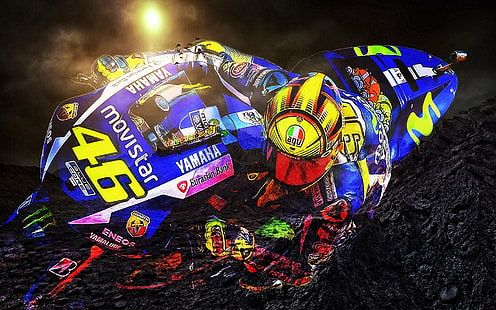 Moto GP, Valentino Rossi, Yamaha, HD wallpaper HD wallpaper
