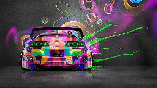 Суперкар, Тони Кохан, красочный, Toyota Supra, JDM, HD обои HD wallpaper