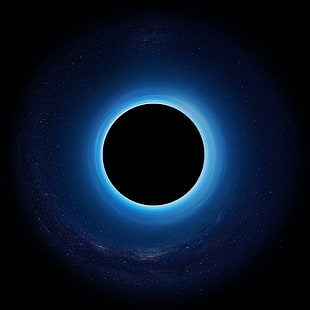 eclipse solar, agujero negro, eclipse, estrellas, singularidad, planeta, espacio, Fondo de pantalla HD HD wallpaper