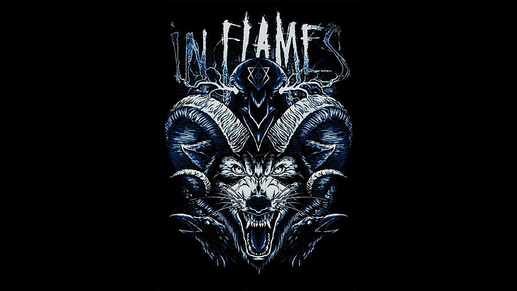 In Flames logo, In Flames, wolf, raven, Jesterhead, Jester, musik metal, musik rock, band rock, band metal, melodic death metal, heavy metal, alternative metal, Metalcore, Wallpaper HD
