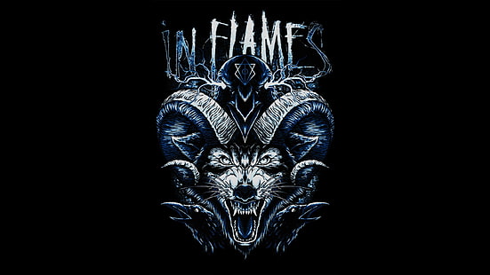 Flames logosu, Flames'te, kurt, kuzgun, Jesterhead, Jester, metal müzik, rock müzik, rock grupları, metal grubu, melodik death metal, heavy metal, alternatif metal, Metalcore, HD masaüstü duvar kağıdı HD wallpaper