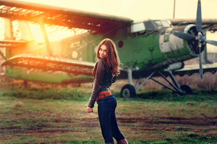 women women outdoors model aircraft antonov an 2, HD wallpaper