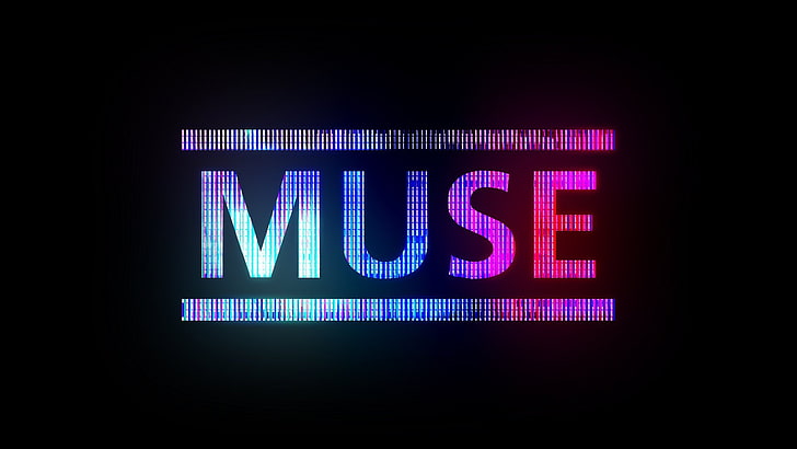 синя и розова муза текст, музика, надпис, Muse, HD тапет