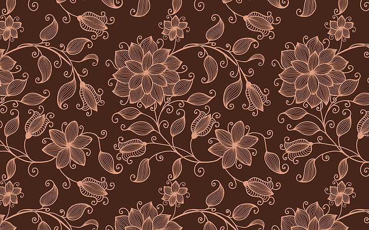 Texture, pattern, brown, flower, paper, HD wallpaper