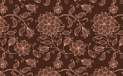 Tekstur, pola, coklat, bunga, kertas, Wallpaper HD HD wallpaper
