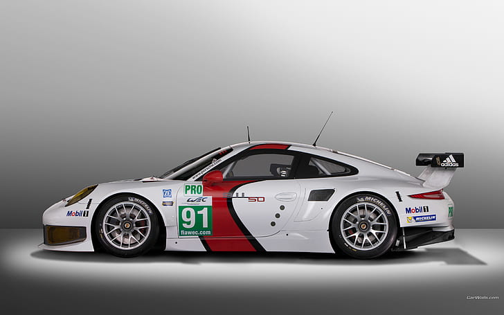 Porsche 911 RSR Race Car HD, white red and black racing coupe, cars, car, race, porsche, 911, rsr, HD wallpaper