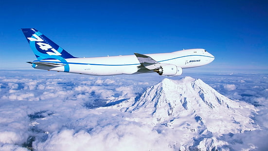 самолет, авиокомпания, самолет, самолет, небе, въздушно пътуване, въздушен автобус, начин на транспорт, boeing, полет, boeing 747 8, boeing 747, HD тапет HD wallpaper