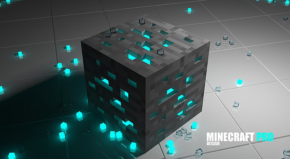 Minecraft, черен тапет за куб на Minecraft, игри, Minecraft, minecraft design pro, HD тапет HD wallpaper