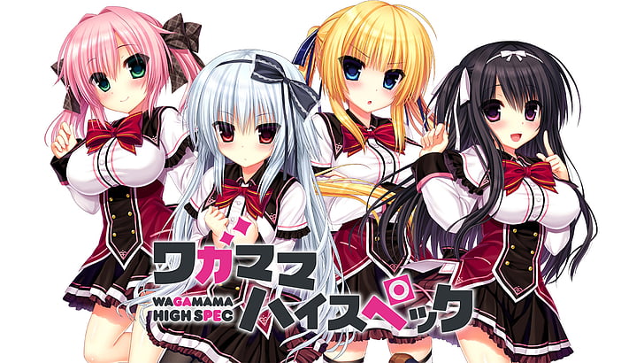 Anime, Wagamama High Spec, Ashe Rüschen Sakuragi, Kaoruko Rokuonji, Mihiro Miyase, Toa Narumi, HD-Hintergrundbild