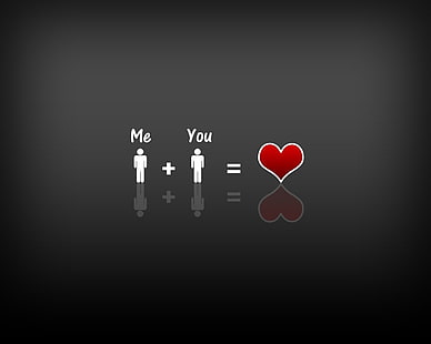 Ich + Du = Herz Illustration, Künstlerisch, Liebe, Herz, Romantisch, HD-Hintergrundbild HD wallpaper