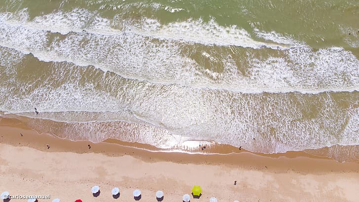 plaj, João Pessoa, doğa, şehir, manzara, drone, drone fotoğrafı, HD masaüstü duvar kağıdı