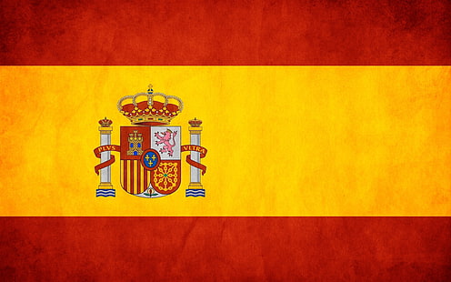 желтый и красный фла, желтый, красный, флаг, испания, HD обои HD wallpaper
