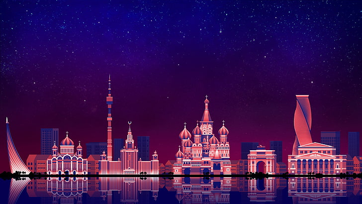 Moskau, Kunstwerk, Stadtbild, Russische Föderation, HD-Hintergrundbild