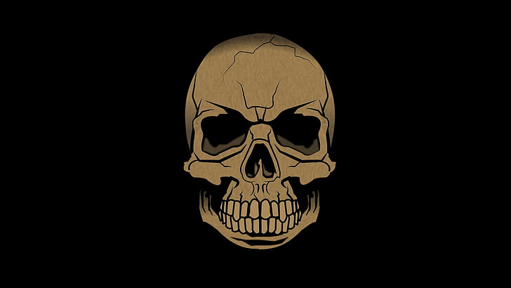 death, skull, teeth, sake, HD wallpaper