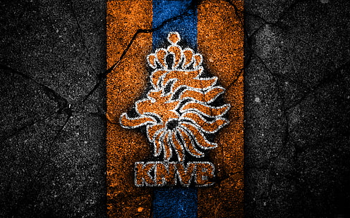 Piłka nożna, reprezentacja Holandii w piłce nożnej, godło, logo, Holandia, Tapety HD HD wallpaper