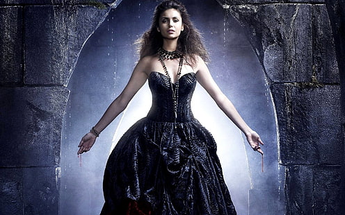 Nina Dobrev en The Vampire Diaries, Vampire Diaries, actriz, Fondo de pantalla HD HD wallpaper