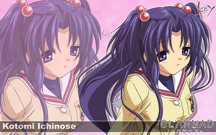 Clannad Kotomi Ichinose digitale Tapete, Clannad, Ichinose Kotomi, Mädchen, zwei Schwänze, Pony, HD-Hintergrundbild