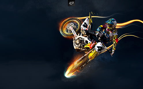 suzuki, bicicletas, carreras, motocross, motos acrobáticas, Fondo de pantalla HD HD wallpaper