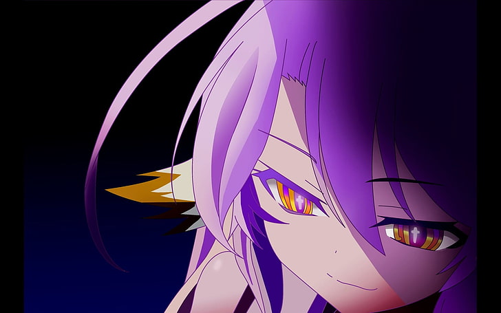 wanita dengan wallpaper anime rambut ungu, No Game No Life, Jibril, gadis anime, rambut ungu, Wallpaper HD