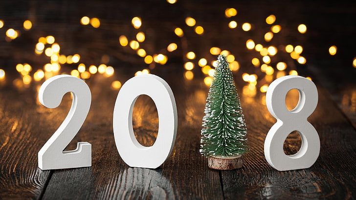 händelse, belysning, juldekoration, lampor, 2018, nyår, julljus, bokehljus, dekor, semester, julgran, bokeh, HD tapet
