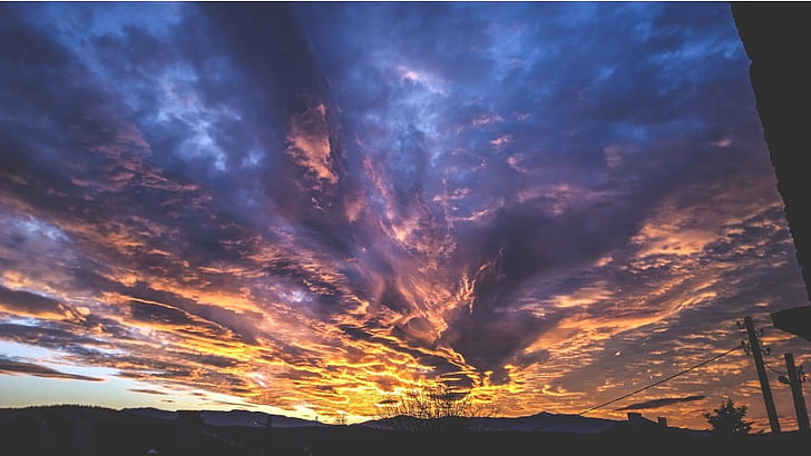 Spektakuläre Wolken bei Sonnenuntergang, Natur, Landschaft, HD-Hintergrundbild