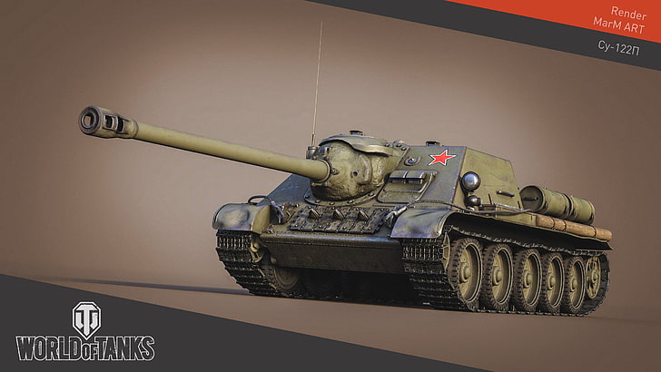 World of Tanks, tank, wargaming, render, video games, SU-122, HD wallpaper