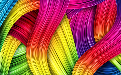 многоцветен дигитален тапет, Абстракт, Цветове, HD тапет HD wallpaper