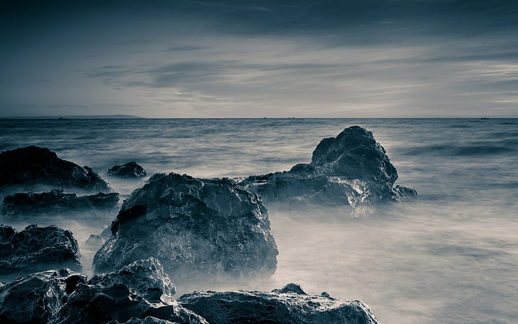 الصخور ، الساحل ، الطبيعة ، البحر، خلفية HD
