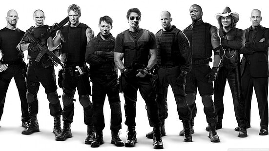 The Expendables, män, skådespelare, Sylvester Stallone, Jet Li, Jason Statham, Dolph Lundgren, HD tapet HD wallpaper