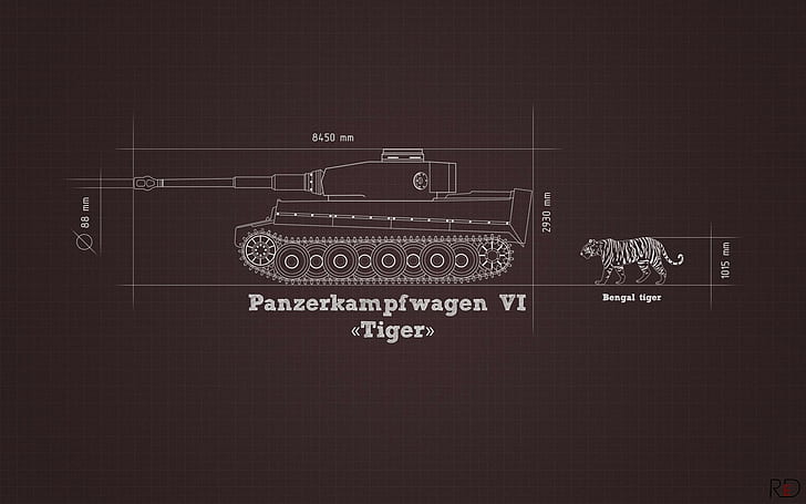 Militär, Blaupausen, Tiger I, braun, HD-Hintergrundbild