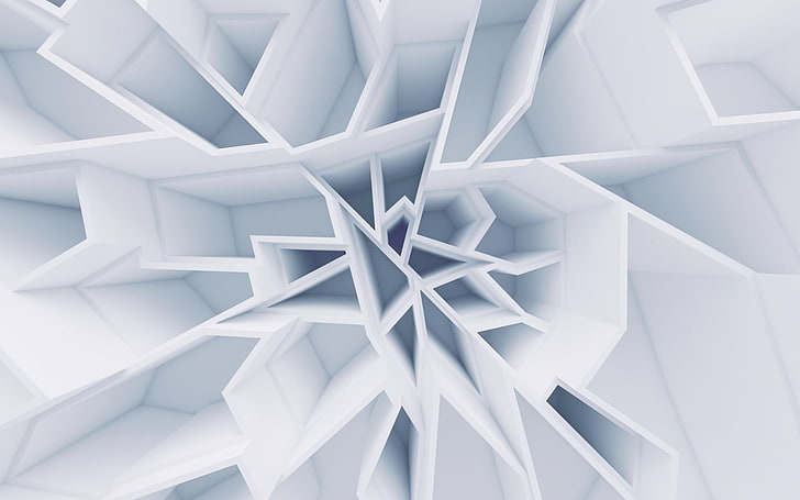 weißes 5-lagiges Holzregal, abstrakt, HD-Hintergrundbild