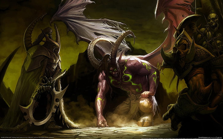 Ilustração de personagens de Warcraft, arte de fantasia, arte digital, World of Warcraft, Illidan Stormrage, videogames, HD papel de parede
