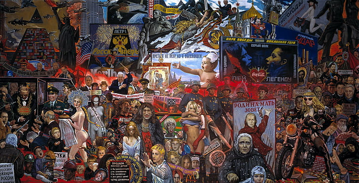 politica, capitalismo, comunismo, il mercato della nostra democrazia, Ilya Glazunov, Sfondo HD