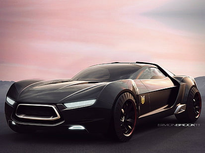 Черен автомобил, коли, готин, черен автомобил, автомобили, готин, HD тапет HD wallpaper