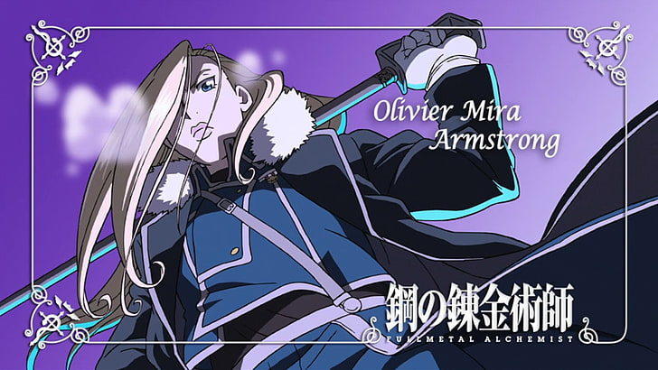 Fullmetal Alchemist: Confrérie, Olivier Milla Armstrong, Fond d'écran HD