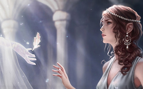 Hintergrundbilder der weiblichen Figur, Elfen, Fantasy-Kunst, Fantasy-Mädchen, Bildmaterial, HD-Hintergrundbild HD wallpaper