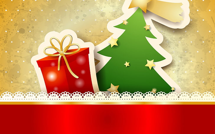 عيد الميلاد ، السنة الجديدة ، هدايا ، شجرة عيد الميلاد، خلفية HD