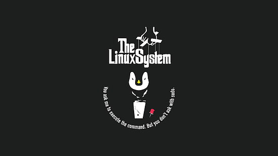 Логото на системата Linux, Linux, Tux, The Godfather, хумор, HD тапет HD wallpaper