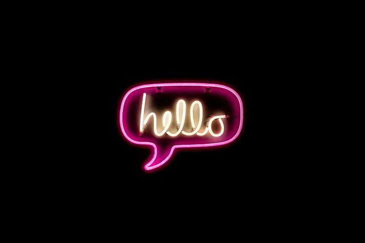 halo, neon, tulisan, teks, Wallpaper HD