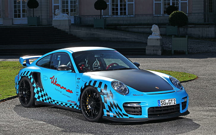 Porsche Gt2 Rs, porsche, рисунок, 2013, синий, автомобили, HD обои